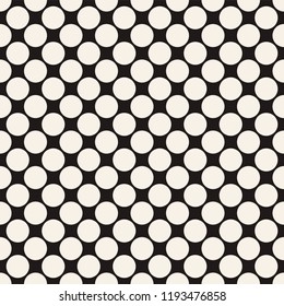 Seamless background with big polka dot pattern. Vector abstract pattern with dots. Casual stylish texture. Seamless pattern design for banner, poster, card, cover, business card. Black white version.