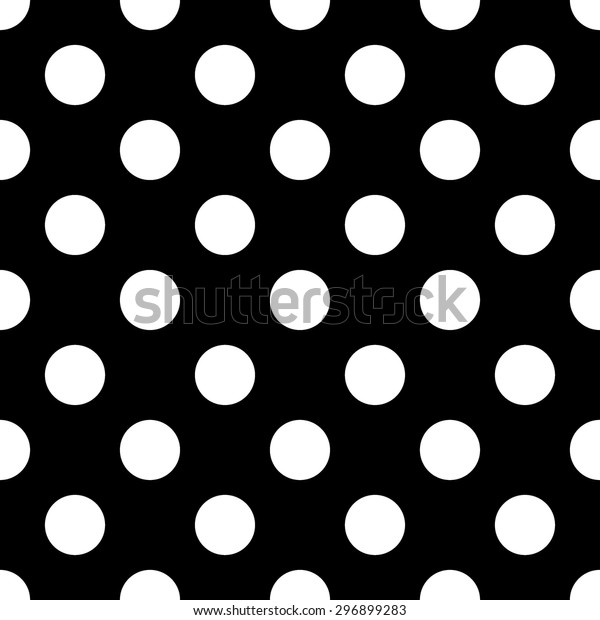 Seamless Background with big\
Polka Dot pattern. Polka dot fabric. Retro vector background or\
pattern. Casual stylish white polka dot texture on black\
background.