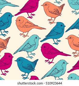 Seamless background with birds