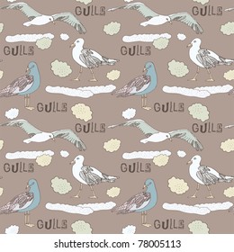 seamless background with birds