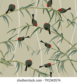 Seamless background with birds