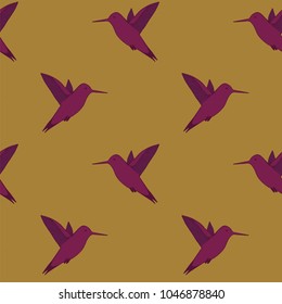 Seamless background with birds colibri. Pattern fashion with exotic birds