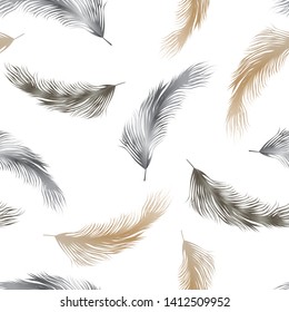 Seamless background of birds feathers