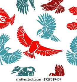 The seamless background of the birds. Vector illustration