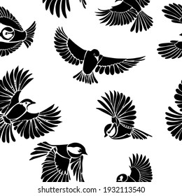 The seamless background of the birds. Vector illustration