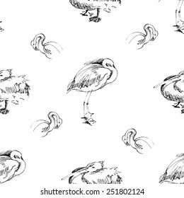 Seamless background with birds.Vector Illustration