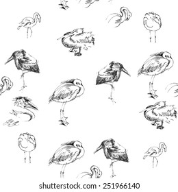Seamless background with birds.Vector Illustration