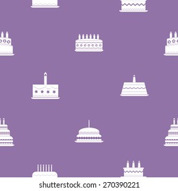 Seamless background with birthday cake for your design