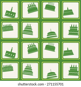 Seamless background with birthday cake for your design