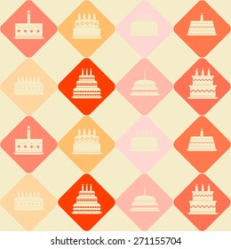 Seamless background with birthday cake for your design