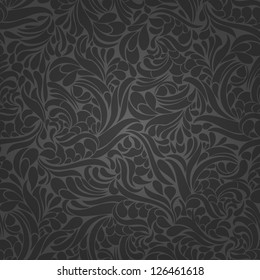 Seamless background of black color in the style of Damascus