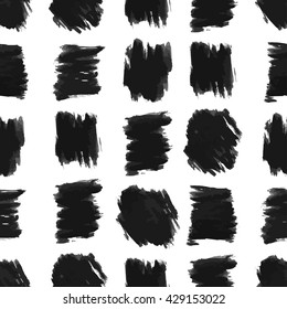 seamless background of black grunge vector abstract brush strokes. hand-drawn illustration