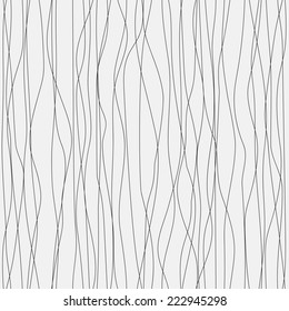 Seamless background with black lines and curves on gray background. Vector illustration