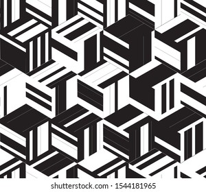 Seamless background with black and white bands.