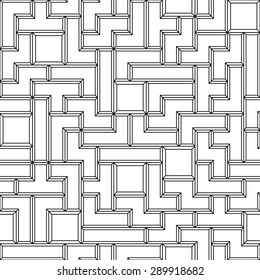 Seamless background. Black and white mosaic in the trendy outline style