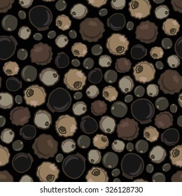 Seamless background with black, white and other pepper