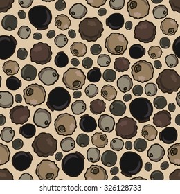 Seamless background with black, white and other pepper