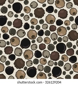 Seamless background with black, white and other pepper