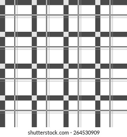 Seamless background of black and white plaid pattern, vector illustration.