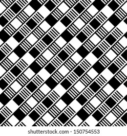 Seamless background with black and white squares