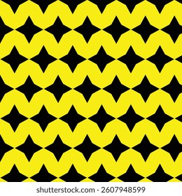 Seamless background with black and yellow star pattern | Stars Pattern 