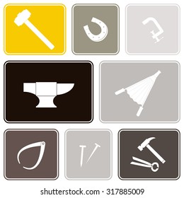 Seamless background with blacksmith tools for your design