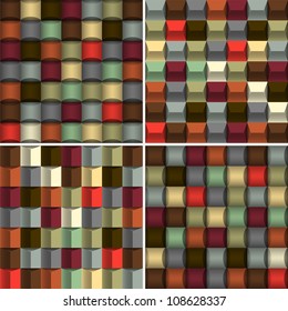 Seamless background with blocks structure. Vector set