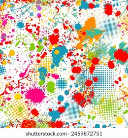 Seamless background blots. hand drawing. Not AI, Vector illustration