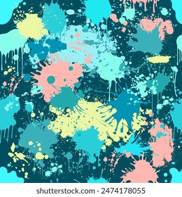 Seamless background blots. hand drawing. Not AI, Vector illustration
