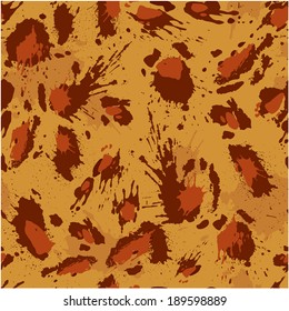 Seamless background with blots, ink splashes in animal fur pattern. Abstract background for design in grunge style. Ready to use as swatch. 