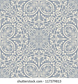 Seamless background of blue color in the style of Damascus