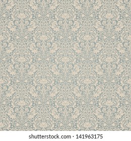 Seamless background of blue color in the style of baroque