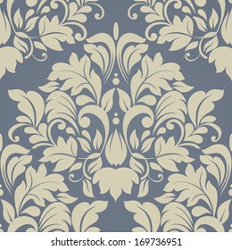 Seamless background of blue color in the style of baroque 