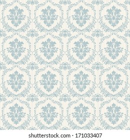Seamless background of blue color in the style of baroque 
