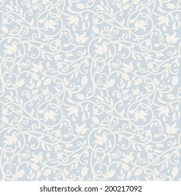 Seamless background of blue color in the style of baroque 