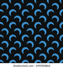 
Seamless background with blue crescent moon, Geometric geometric seamless pattern. vector illustration.