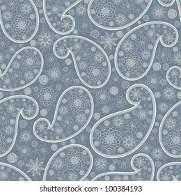 Seamless background with blue flowers