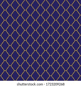 Seamless background in blue and gold colors. 