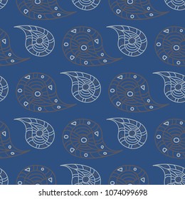 Seamless background. Blue and gray floral pattern for wallpapers, textile and fabrics