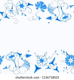 seamless background with blue meadow flowers