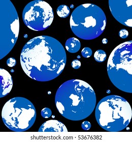 Seamless background with blue planet
