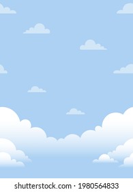 Nahtloser Hintergrund mit blauem Himmel und schwebenden Wolken.