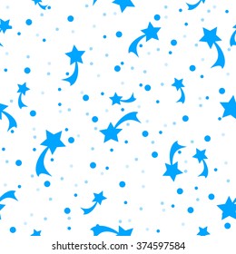 Seamless background with blue  stars