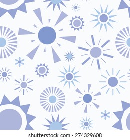 Seamless background with blue suns