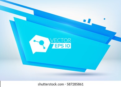 Seamless background with blue tetragons of various shade with shadows logotype icon and editable title text vector illustration