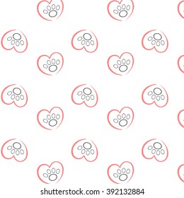 Seamless background with bone and footprint dog, background, wallpaper, graphic design, illustration