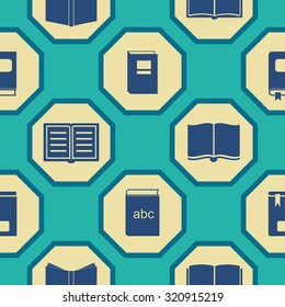 Seamless background with books for your design