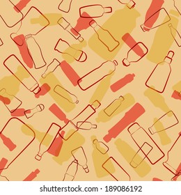 Seamless background with bottles  