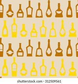 Seamless background with  bottles for your design