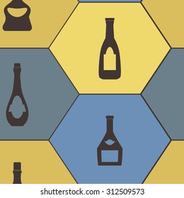 Seamless background with  bottles for your design